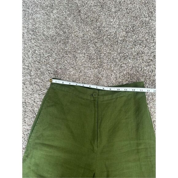RHODE Penelope Pant Chive Womens Size 4 Green Wide Leg Culotte Linen Lagenlook - Picture 8 of 13